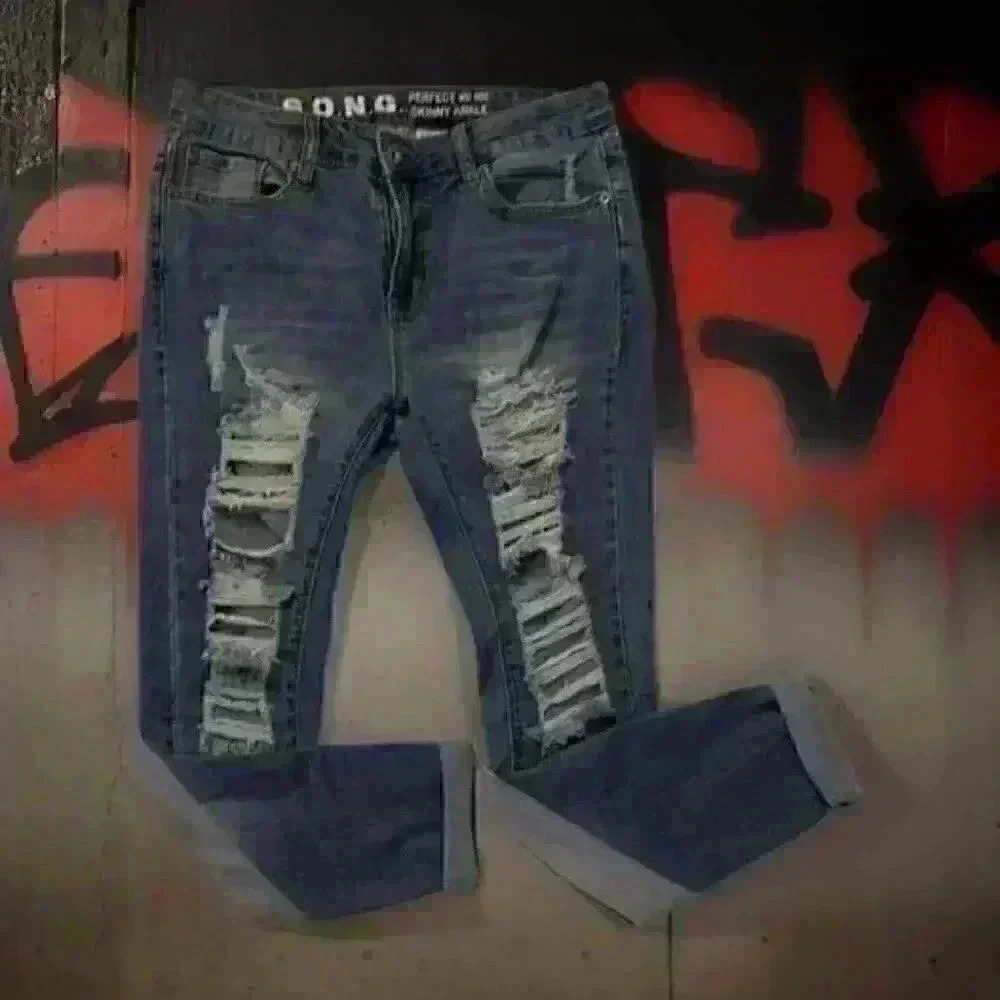 SONG Mid Rise Ripped Skinny Jeans Size 7 - Picture 3 of 4